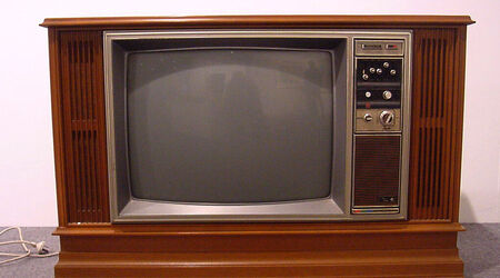 Alter Fernseher - Bildschirm im Holzkasten